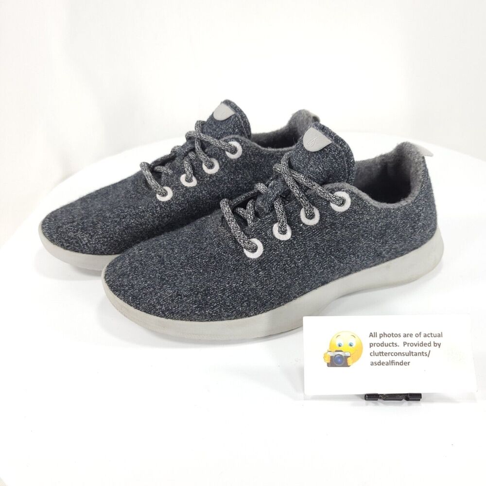 Allbirds Wool Runner Lace Up Athletic Running Shoe Womens Size 8 Gray White